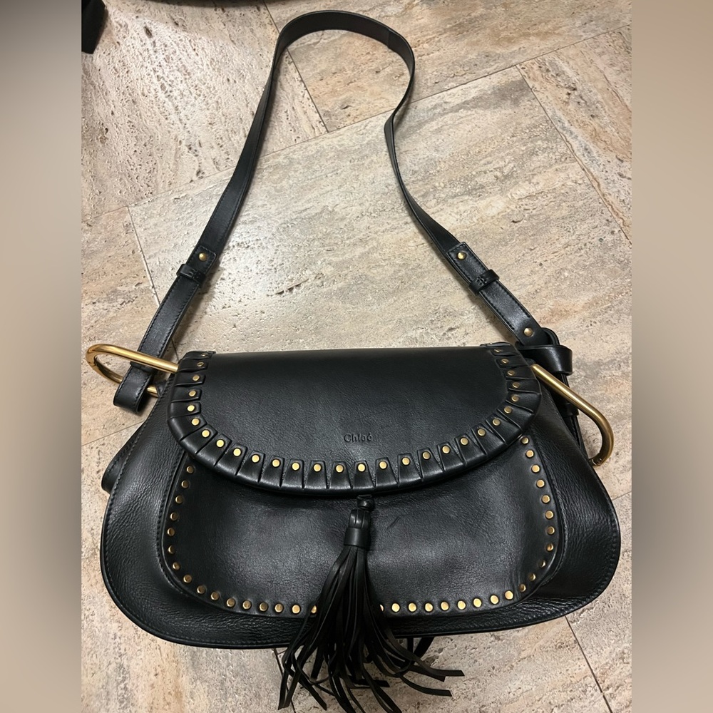 Chloe Hudson Black Leather double bag